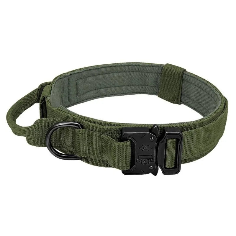 Heavy-Duty Tactical Dog Collar – Padded Adjustable K9 Collar with Metal Buckle