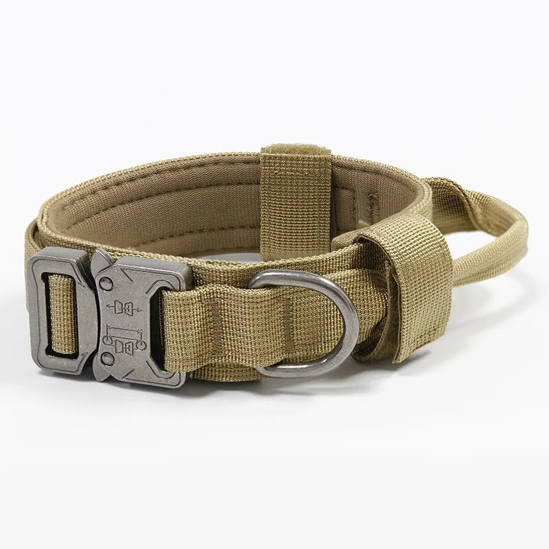 Heavy-Duty Tactical Dog Collar – Padded Adjustable K9 Collar with Metal Buckle
